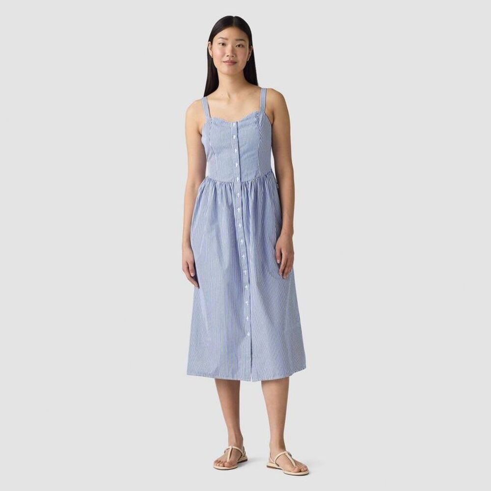 Levi's - Women's Adore Midi Dress - Chambray Stripe Chambray Stripe - Picture 1 of 3